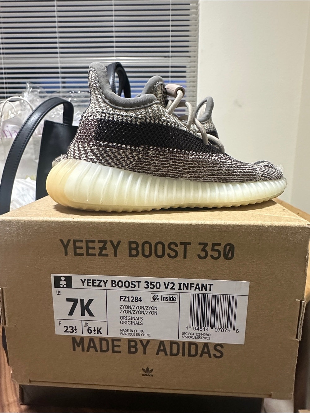 Adidas Yeezy Boost 350 V2 Infant Sneakers - Zyon (Gray, Brown, Cream)